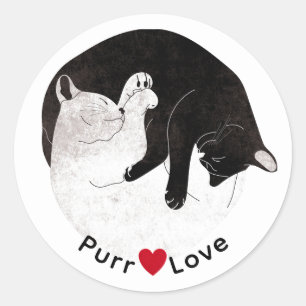 Rond Chat Cute Kitten Purr Love Sticker