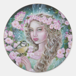 Rond Cherry blossom fairy sticker