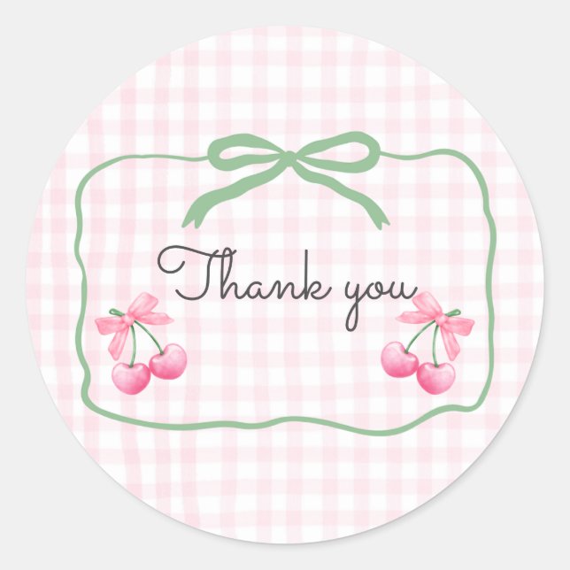 Rond Cherry sur le dessus Premier Anniversaire Sticker  (Devant)