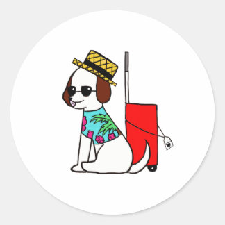 Rond Chien voyageant à Hawaii Sticker