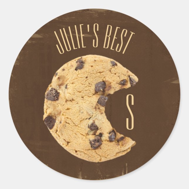 Rond Chocolat Chip Cookie Bite Classic Round Sticker (Devant)