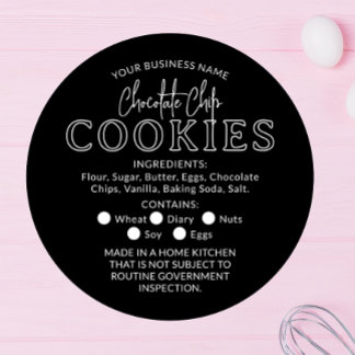 Rond Chocolat noir blanc Cookies Cottage Law Sticker