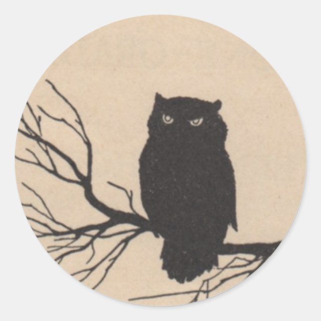 Rond Chouette noire - Sticker Halloween (Devant)
