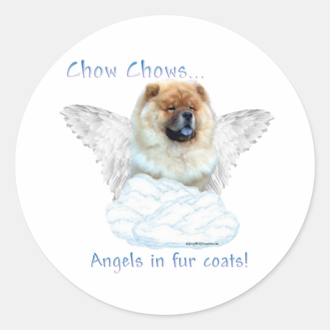 Rond Chow Chow Angel - Sticker (Devant)