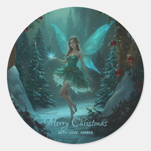 Rond Christmas Fairy with a Spark of Magic Sticker (Devant)