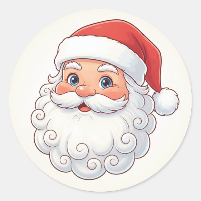 Rond Christmas Santa Sticker  (Devant)
