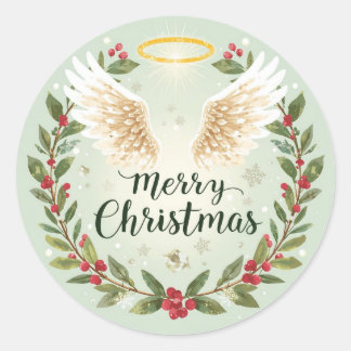 Rond Christmas Sticker Art Print Merry Christmas 