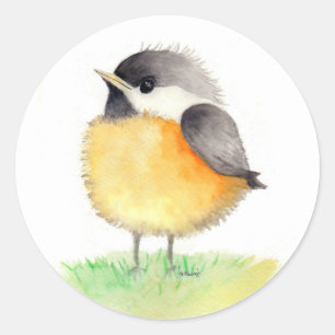 Rond Chubby Little Chickadee Sticker