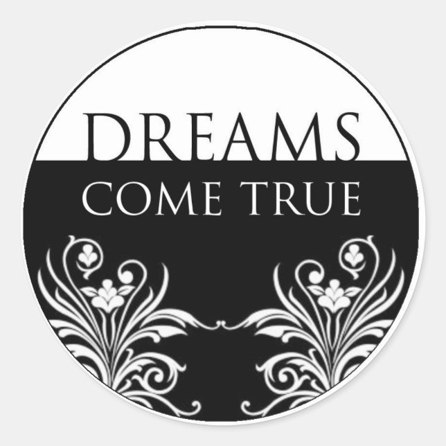 Rond Citation de 3 mots - Dreams Come True Sticker (Devant)