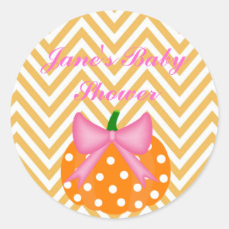 Rond Citrouille Thème bébé fille douche Sticker