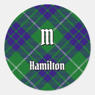 Rond Clan Hamilton Chasse Tartan Classic Round Sticker