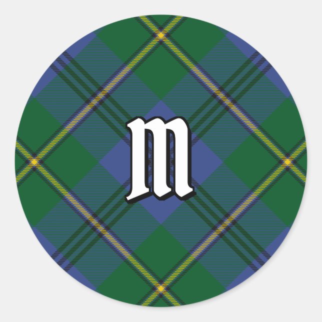 Rond Clan Johnston Tartan Classic Round Sticker (Devant)