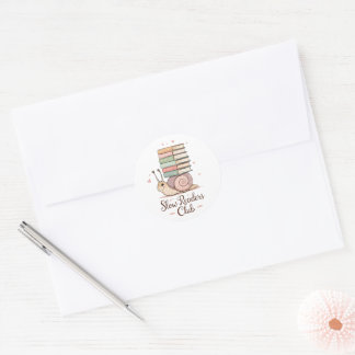 Rond Club Lecteur Lent - Sticker Snail Bookish