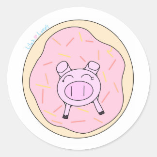 Rond Cochon dans un Sticker à beigne !