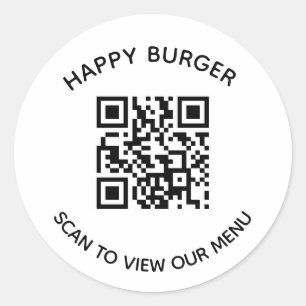 Rond Code QR remplaçable Sticker restaurant