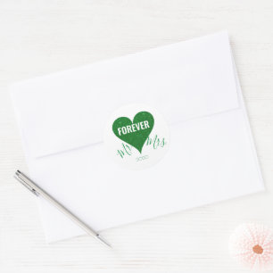 Rond Coeur de Parties scintillant verte M+Mme Sticker r