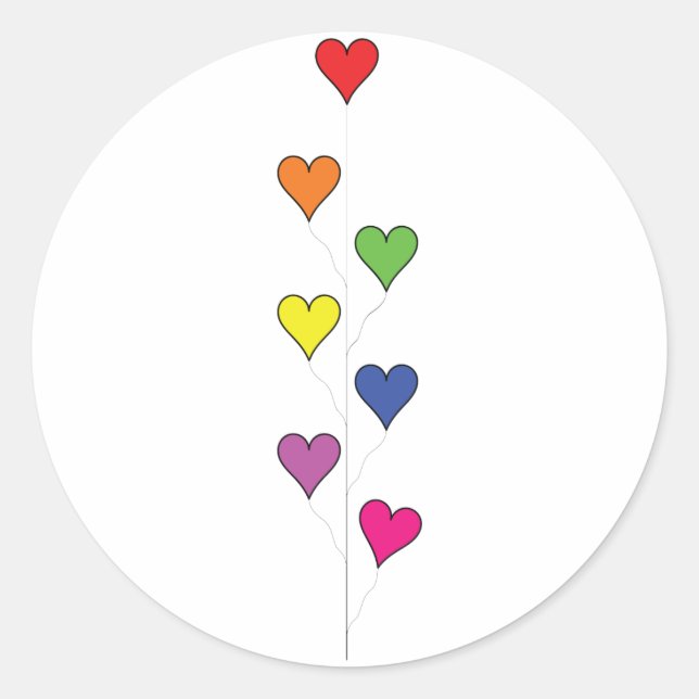 Rond Coeurs de ballons flottants - Sticker (Devant)