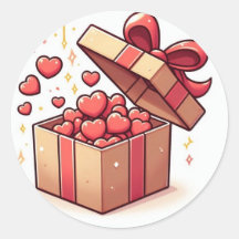 ​ Coeurs mignons d'amour Boîte cadeau Sticker