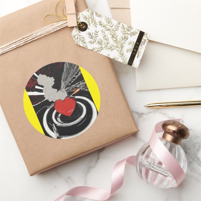 Rond Collection Noir - Conception Vintage Sticker (Cadeaux)