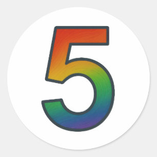 Rond Coloré Numéro Cinq Sticker