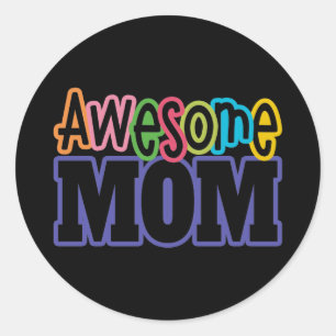 Rond Colorful Awesome Maman Fête des mères   Sticker