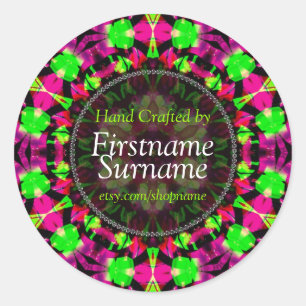 Rond Colorful Pink Green artisanal fabriqué par Sticker