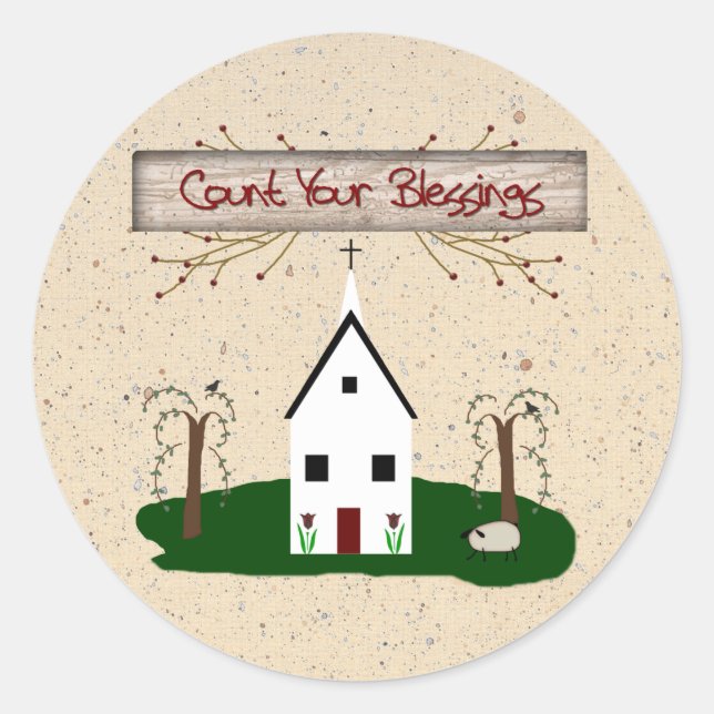 Rond Comptez votre sticker église de bénédictions (Devant)
