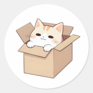 Rond Conception de sticker Kawaii Chat Mignon dans une