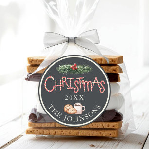 Rond Cookie de Noël Coca chaud Faveur Sticker