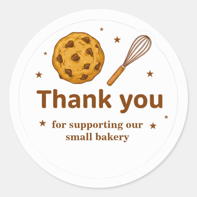 Rond Cookie & Whisk Bakery Thank You Sticker (Devant)