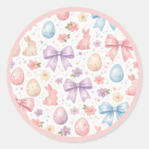 Coquette Bunny & Pink Bows Easter Sticker Sheet