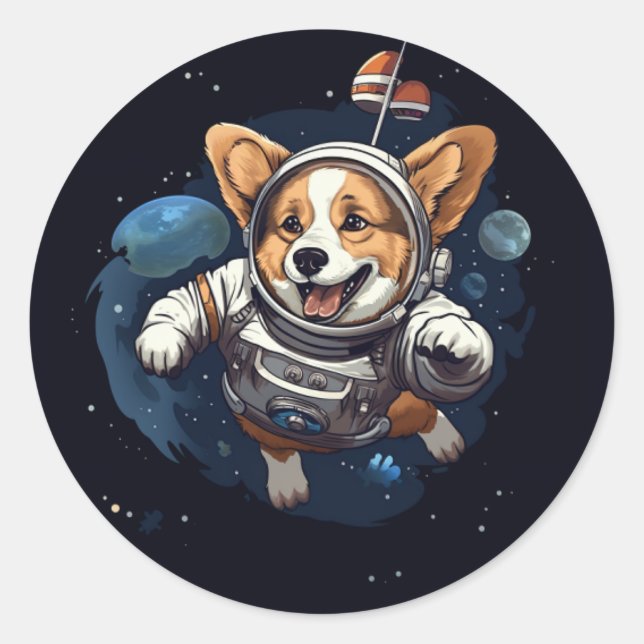 Rond corgi dans l'espace sticker (Devant)