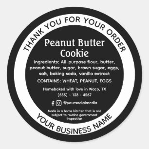Rond Cottage Law Food Ingredient Contact Détail Sticker
