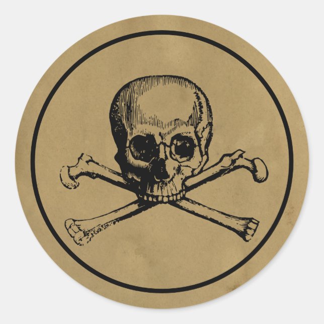 Rond Crâne gothique | Sticker | Parchemin (Devant)
