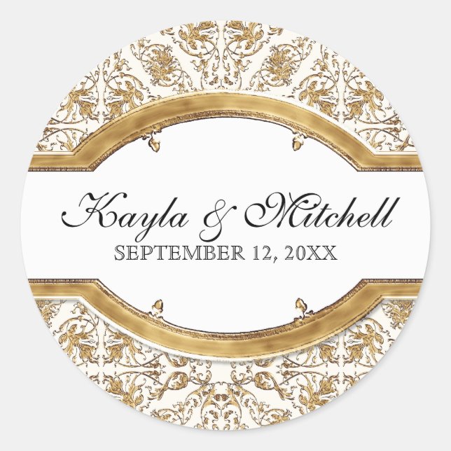 Rond Cravate noire Elégance 2, Sticker à couplage d'or (Devant)