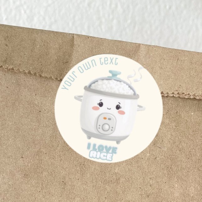 Rond Cuisinière à riz i love rice kawaii Sticker (Créateur téléchargé)