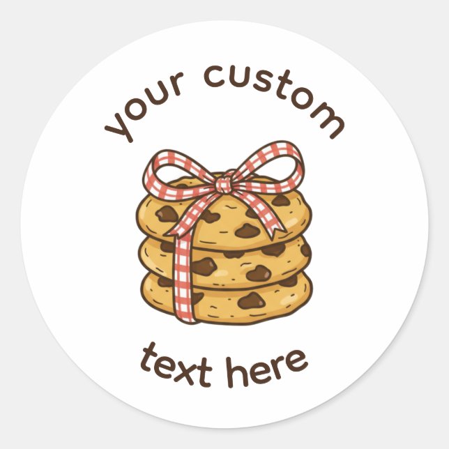 Rond Custom Bakery Label Sticker | Cottage Bow Bake (Devant)