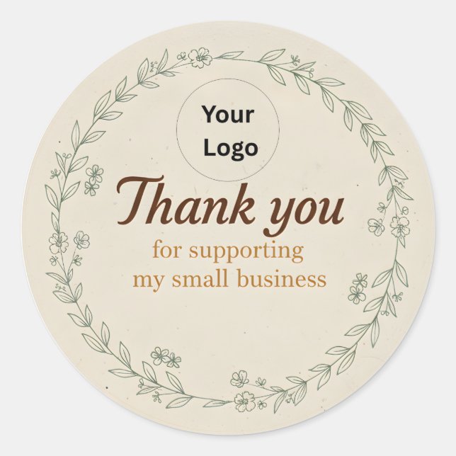 Rond Custom Thank You Business Sticker –Packaging Label (Devant)
