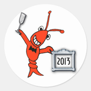 Rond Cute Crawfish / Lobster Sticker 2013