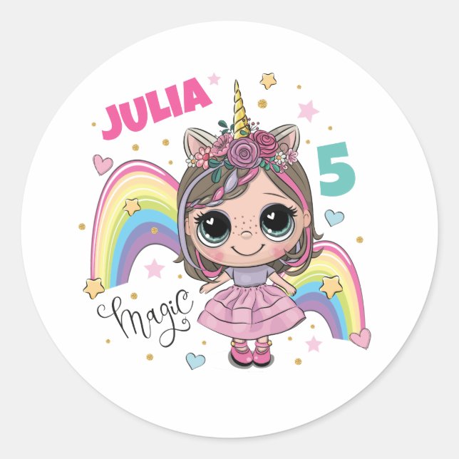 Rond Cute Doll Girl Sticker (Devant)