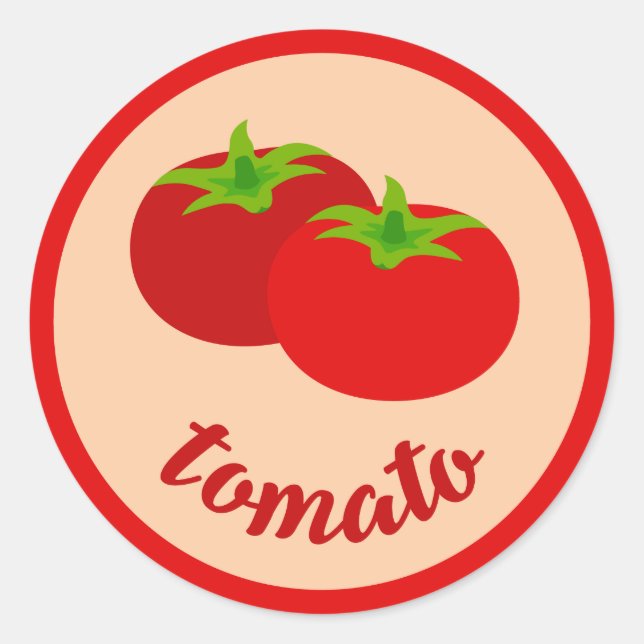 Rond Cute tomate légume aliment végétal sticker (Devant)