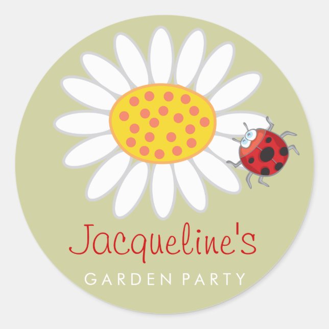Rond Daisy & Ladybug Kid's Garden Party préfère Sticker (Devant)
