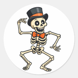Rond Dancing Skeleton Halloween Sticker 