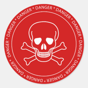 Rond Danger - Sticker pour les signes du crâne