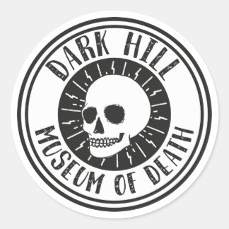 Rond Dark Hill Museum of Death Sticker crâne