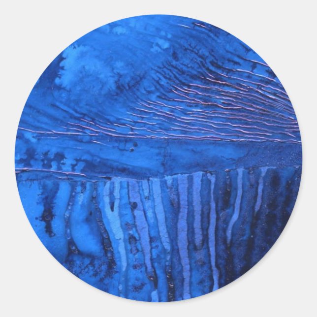 Rond "Deep Waters #2" Sticker Abstract Design (Devant)