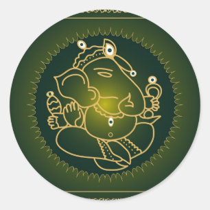 Rond Dieu Ganesha en vert - Sticker