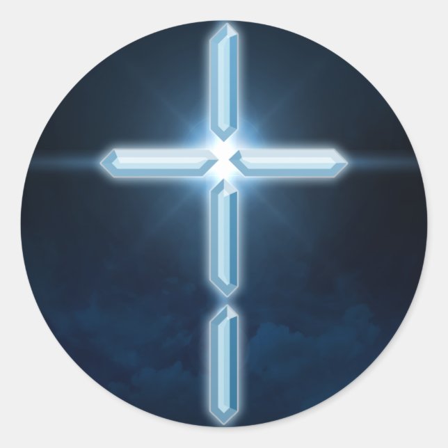 Rond Digital Christian - Digital Cross Sticker Decal (Devant)