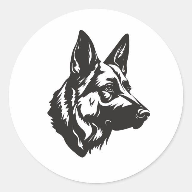 Rond Dogfather Shepherd Face Sticker (Devant)