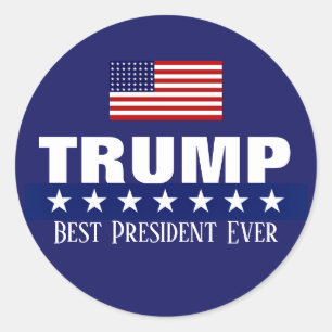 ROND DONALD TRUMP MEILLEUR PRÉSIDENT JAMAIS STICKER